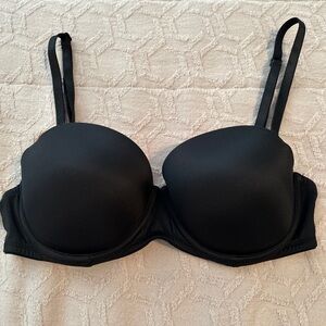 Victoria’s Secret Pink Black Balconette Push Up Convertible Bra 32C